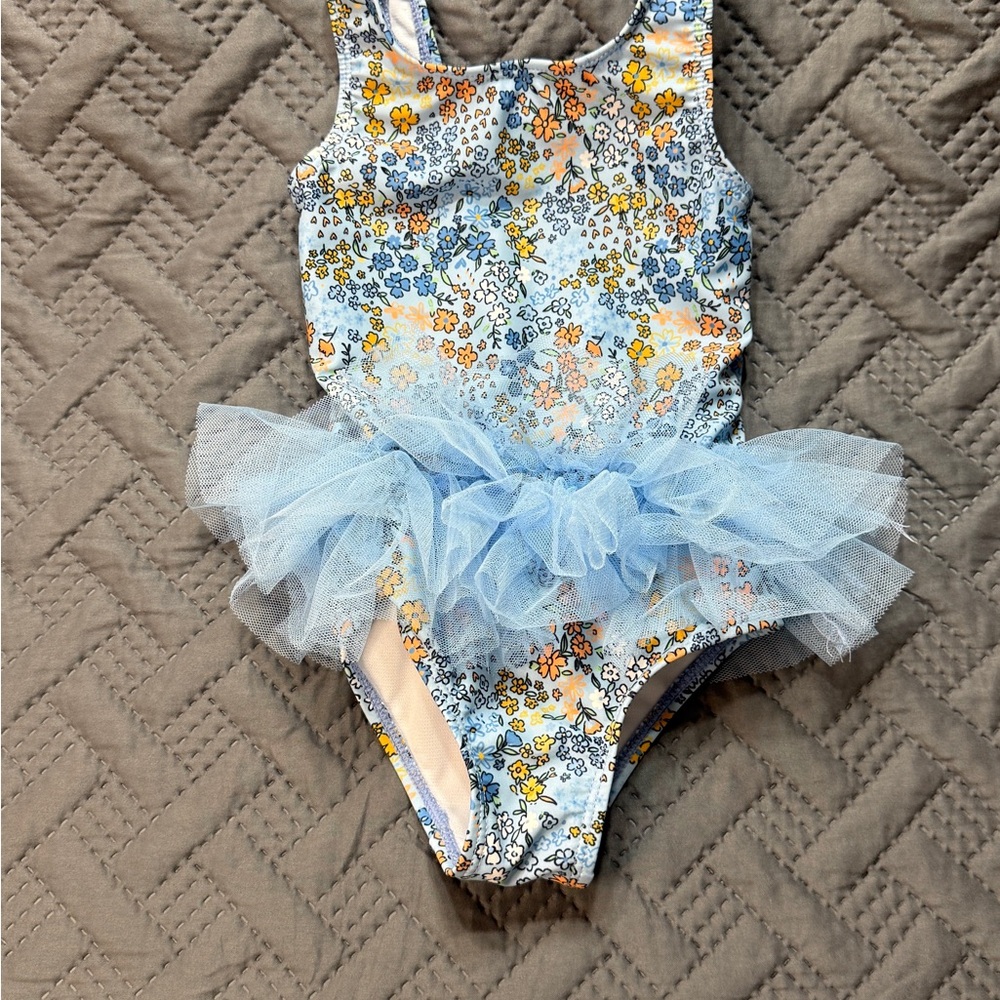 Free Haven Baby Swimsuit with Blue Tulle Skirt